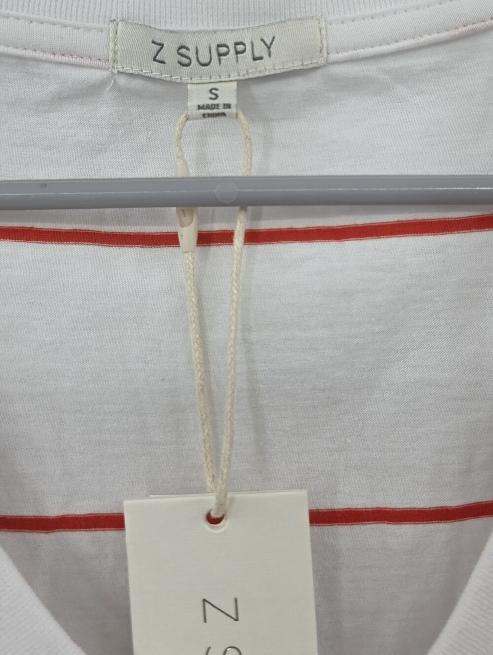 New Z Supply RED STRIPED COTTON MODERN V-NECK TEE Small - Picture 3 of 7